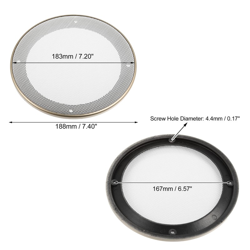 X AUTOHAUX 2 Pcs 6.5" Car Speaker Cover Mesh Subwoofer