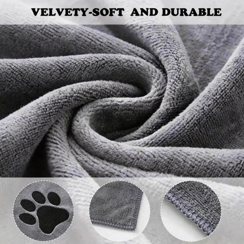 Pnoyws 2 Pack Dog Towels, 50 x 100cm Super Absorbent