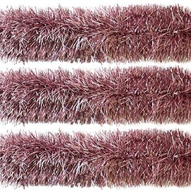 Dusty Rose Pink Blush Sparkling Christmas Tree Tinsel Decoration (6 Meters)