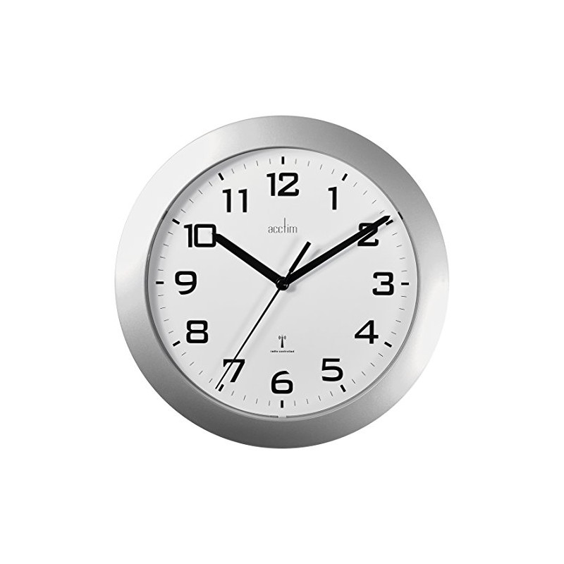 Acctim 74367 Peron Radio Controlled Wall Clock, Silver, 23 cm