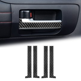 BLAKAYA Compatible with Carbon Fiber Inner Door Handle Cover Trim Decoration Sticker for Toyota Tundra 2014 2015 2016 2017 2018 2019 2020 2021 (4PCS Black)