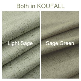 Sage Green Linen Blackout Curtains for Bedroom 84 Inch Long Black Out Pleated Thermal Darkening Light Blocking Boho Farmhouse Cottage Core Soundproof Sound Proof Curtains for Office Window Living Room