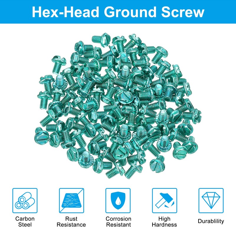 PATIKIL M4 x 6mm Thread Ground Screws, 100 Pack Green