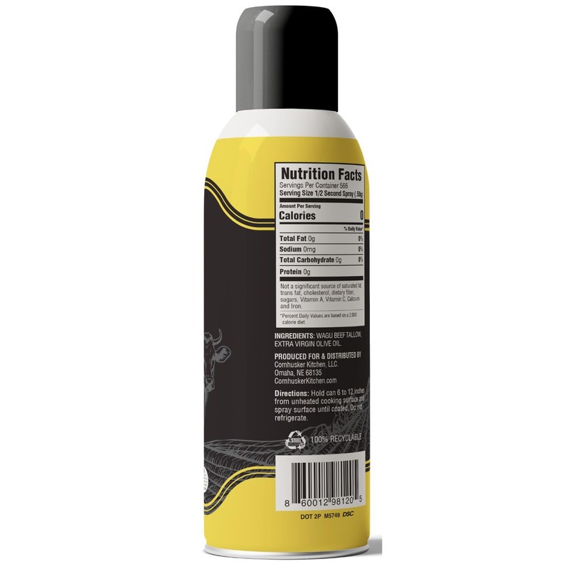 Cornhusker Kitchen Wagyu Beef Tallow Spray Cooking Spray -Gourmet Cooking