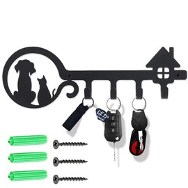 WEIWUXIAN Key Holder Hook Organiser, Key Hooks for Wall, Key Rack Metal, Key Rack Hook Rack, Key Rack Vintage Decor Front Door Kitchen Vehicle Key Hanger