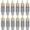 RCA Plug Connectors Coaxial Cable Audio Adapter Gold Plug Male