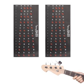 AEIOPRS 2 Sheets Bass Fingerboard Sticker Paper Guitar Bass Chord Stickers Bass Scales Stickers Fingerboard Note Labels Bass Guitar Stickers