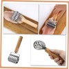 ABOOFAN Stainless Steel Roller Meat Tenderizer Tool Wood Handle Simple