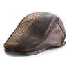 Men’s Cabbie Beret Hat Comfortable Breathable Newsboy Cap Adjustable Leather