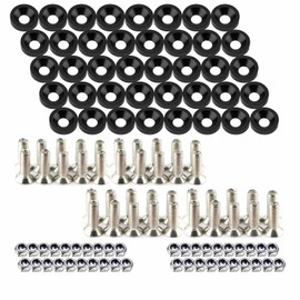 LUYEJKO Engine Dress up Kit, 40 PCS Bumper Fender Washers ，M6 Dress up Bolts (Black)