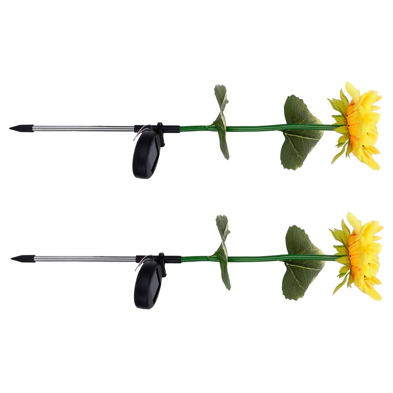 2Pcs Solar Powered LED Lamp Artificial Flower Light Garden Courtyard