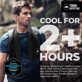 Tough Outdoors Cooling Towel - Cooling Towels for Neck & Face - Ice Wrap & Sweat Rag for Camping Gym Yoga & Sports - Workout Towel for Gym Sweat - Cool Towels for Extreme Heat