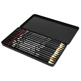 DAUMKINO® Pencil Set of 12 Quality Pencils Ultra Soft 8B to Hard 2H in Metal Box for Drawing, Designing, Quick Sketching and Hatching for Home and Travel