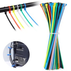 Cable Ties Set, 120 Pieces Cable Ties, Resealable, Colourful, 300 x 5 mm, Nylon Adjustable Cable Ties, UV Resistant, Self-Locking Cable Ties for Cable Management, Workshop, Garden (6 Colours)