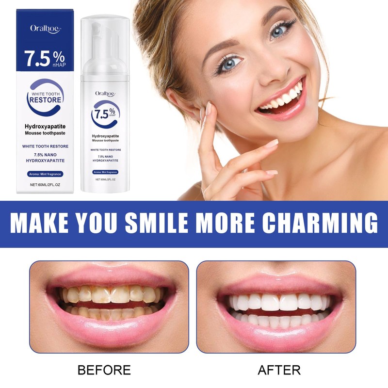 Hydroxylapatit Zahnpasta,Hydroxyapatite Toothpaste,Probiotika Hydroxylapatit Zahnpasta Ohne Fluorid,Aufhellung Zahnpasta mit Hydroxylapatit,Tiefenreinigung,Langanhaltend