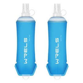 Soft Flask, Running Bottle, 16.9 fl oz (500 ml), 13.8 fl oz (350 ml), 7.8 fl oz (200 ml), Hydration, Water Bottle, Foldable, Marathon, Trail Run, Climbing, Jogging, Dustproof Cap Included (2 x 500 ml