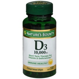 Nature’s Bounty NATURES BOUNTY VITAMIN D-3 10000 IU SOFTGEL 72CT