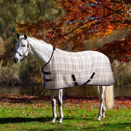 Equinavia Luftig Waffle Cooler | 100% Cotton - Natural/Blue - 76 in