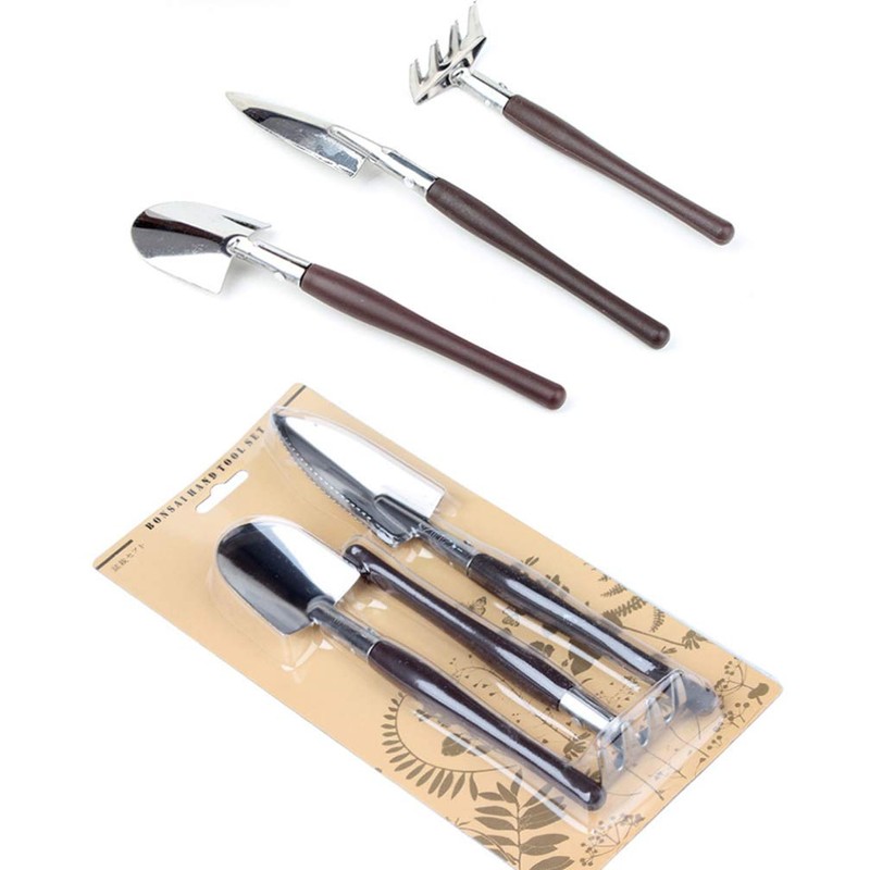 Hemoton Handheld Garden Tool Set 3 Pieces Mini Rake Shovel