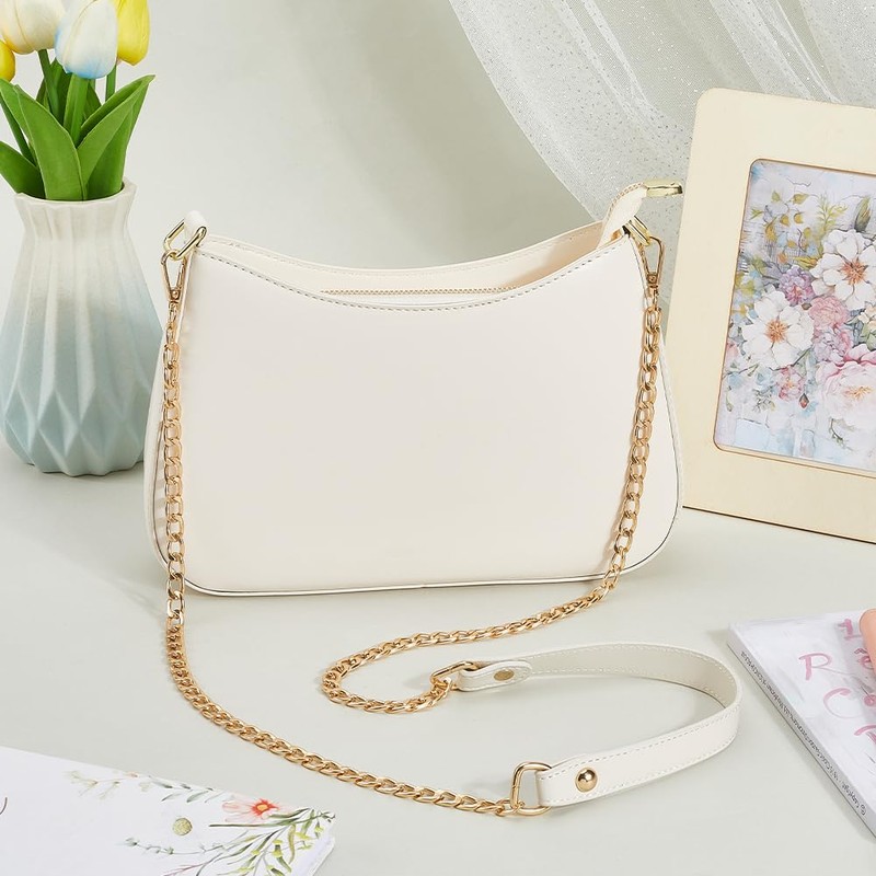 CALFOVERA 46.46 Inch PU Leather Purse Handles Gold Chain Strap