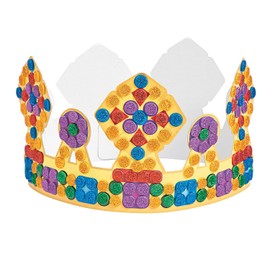 Fun Express DIY Glitter Jewel Crowns for Kids - Makes 12 - Princess Party Crafts and Costumes