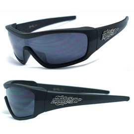 Choppers Mens Biker Motorcycle One Piece Lens Wrap Sunglasses 100% UV400 C040 - Matte Black