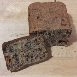 Mook and Pop's Culinary Delights Gluten, Grain and Sugar-Free Date Nut and Walnut Raisin Bread