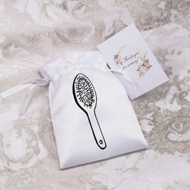 Azeeda 18cm 'Hair Brush' Satin Drawstring Bag/Pouch (SB00010315)