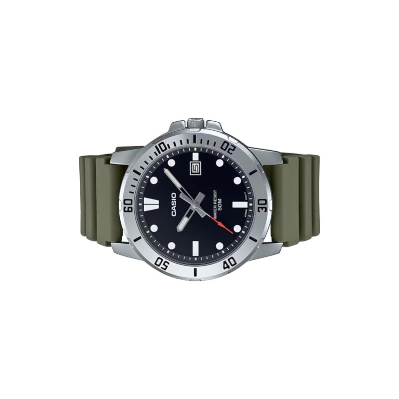 Casio MTP-VD01-1EVUDF Men's Black Dial Watch, multicoloured, Strap.