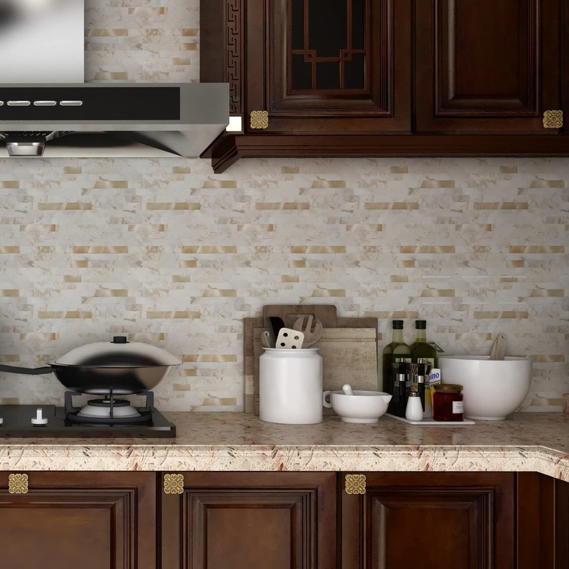 Yipscazo 1 Sheet Peel and Stick Stone Metal Tile Backsplash,