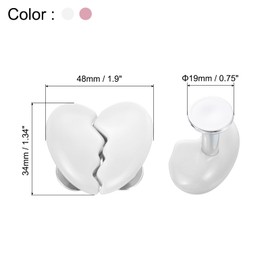 QUARKZMAN Toilet Container Button Toilet Button Push Button Love Heart Shaped Flush Toilet Button Replacement Part for Women Long Nail White Pink Pack of 4