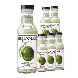 BRIANNAS - Home Style Creamy Cilantro Lime Dressing – Fine Salad Dressing made with Premium Ingredients - Gluten Free, Kosher, & Low Sugar - 12 oz. Bottles - 6 Pack