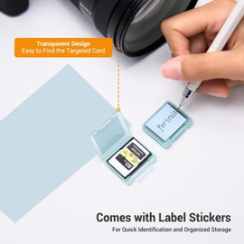 KIWIFOTOS Memory Card Case,6-Pack CFexpress Type A Card Storage Holder for Sony Alpha A1 II, A1, A9 III, A9 II, A7R V, A7S III, A7 IV, FX6, FX3, FX30 - Portable Camera Cards Storage Box With Labels