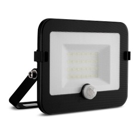 REV MIRANO Outdoor Light with Motion Sensor - IP44 LED Lamp 20 W, 1800 lm, 6500 K, Detection Angle 90° to 7 m - Black