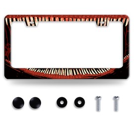 Funny Bloody Teeth License Plate Frame Scary Mouth License Plate Holder Stainless Steel Accessories Cars Decor with 2 Holes and Screws Fits Standard Us Ca Vehicles License Plate Frames 12.2 X 6 Inch