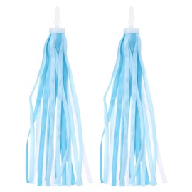 PATIKIL Bike Streamers, Colorful Scooter Handlebar Tassels Grips Ribbon Accessories Decorations for Girls Bicycle Tricycle Handles, Blue White