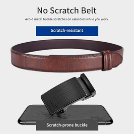 MACBORO Mechanic Work Belts for Men Without Buckle No Scratch Tsa Approved Non-Metal Hypoallergenic Belt