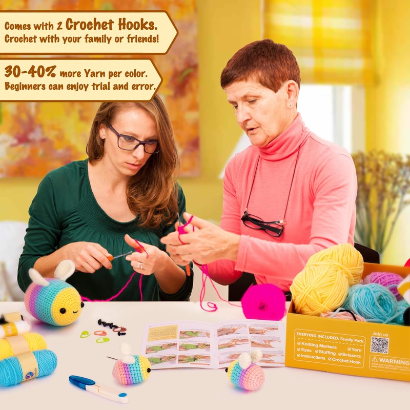 Crochet Kit for Beginners, Beginner Crochet Kit w Step-by-Step Video