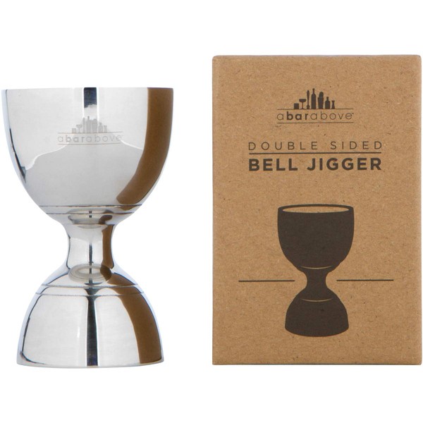 A Bar Above Premium Bell Jigger with 10 Measurements Inside - Professional & Heavy-Duty 304 Stainless Steel Cocktail Double Jigger for Bartending (2 Pack, Gold)