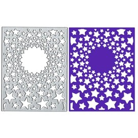 Stars Frame Metal Die Cuts Dies Stencil, Round Stars Frame Cutting Dies Cut Stencils DIY Scrapbooking Cards Photo Album Craft Decorative Embossing Paper Dies for Album Card Scrapbooking Making