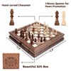 AMEROUS Magnetic Wooden Chess Set, 12.8" x 12.8" Walnut Chess