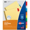 Avery 8-Tab Binder Dividers, Insertable Multicolor Big Tabs, 1 Set