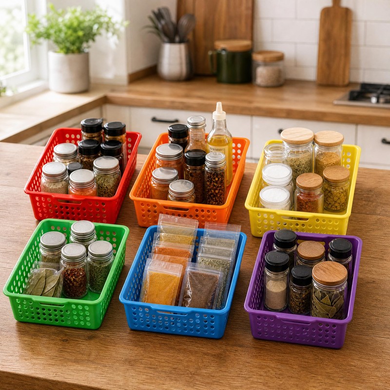 6 Pack Classroom Paper Baskets, Organizing Desk Boho Tray for