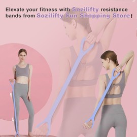 Figure 8 Resistance Band, Elastic Band, Stretch Bands, for Arm,Shoulder, Back,Leg Stretching, Upper Body Workout Equipment, Portable Home Office Elastic Ropes for Yoga, Pilates(Blue)