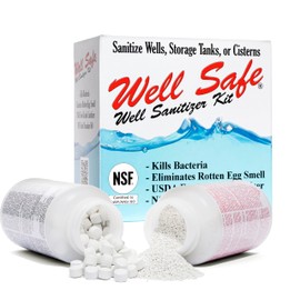 WELL SAFE Well Sanitizer Kit - Water Purification for Wells, Storage Tanks & Cisterns - Improves Well Water Smell and Taste - Easy to Use - USDA Food Grade Sanitizer and Well Water Treatment