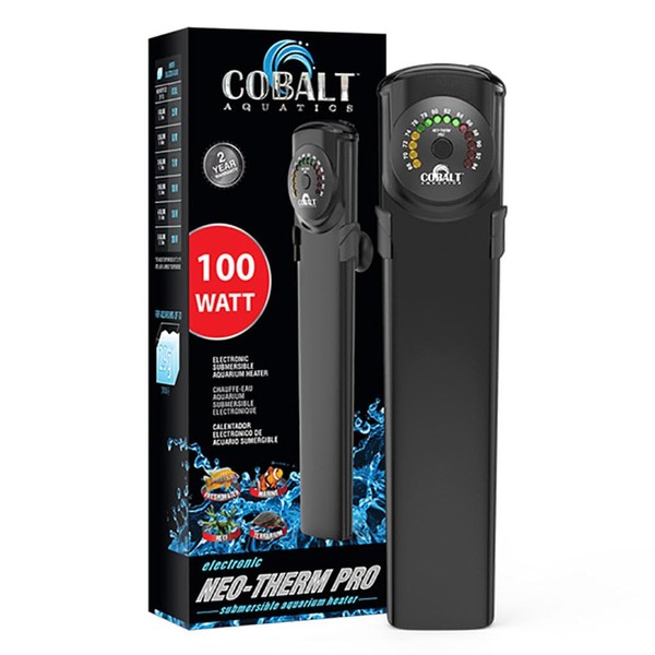 Cobalt Aquatics Neo-Therm Pro Aquarium Heater, Made in Poland, Fish Tank Heater for Freshwater or Saltwater Tanks, Turtle Tank Heater, Submersible, Auto Shutoff, Temperature Controller Thermostat 100W