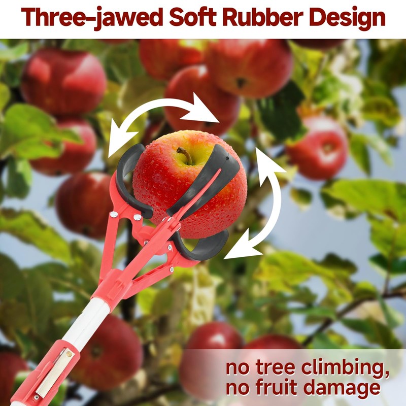 tonchean Fruit Picker, Adjustable 51-91'' Fruit Picker Pole Tool with