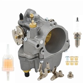 YJGZSVK Super E Carburetor for Harley Davidson S&S Cycle Super E Shorty Carburetor Big Twin or Sportster 11-0420 1002-0025 Super E Shorty with Intake Manifold,Fuel Filter and Spark Plug