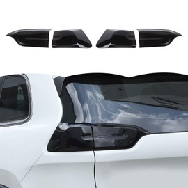 RT-TCZ Smoked Black Tail Light Lamp Cover Guard Trim Decoration Exterior Accessories Compatible with Jeep Cherokee 2014 2015 2016 2017