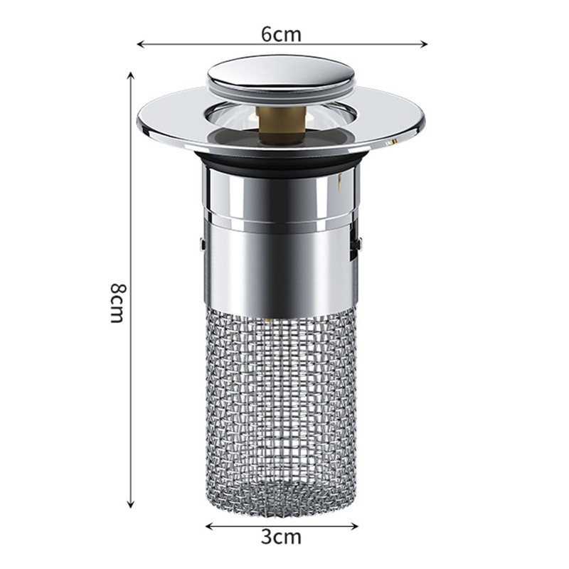 Stainless Steel Sink Strainer with Basket, Sink Plug Strainer, Sink